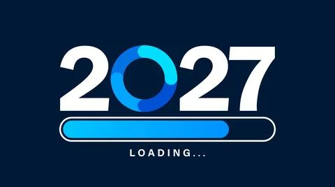 New year 2027 loading countdown design background Stock Illustration