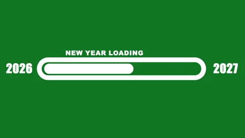 New Year 2027 Loading Progress Bar Animation on Green Screen for Holiday Co.. Stock-Footage 347035970