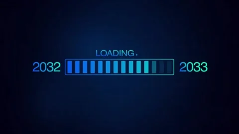 New year 2032 to 2033 loading concept. Loading bar from 2032 to 2033 new year tr Stock Footage 320614010