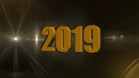 New year 3d 2019 backgrounds 4K golden Stock Footage 98078476