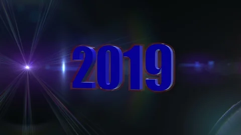New year 3d 2019 backgrounds 4K blue Stock Footage 98078487