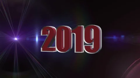 New year 3d 2019 backgrounds 4K red Stock Footage 98078499