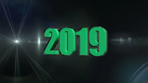 New year 3d 2019 backgrounds 4K green Video stock 98078633