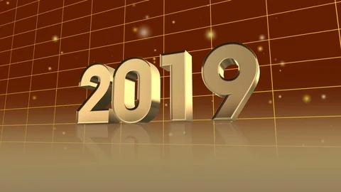 New year 3d 2019 backgrounds 4K golden color Stock Footage 98623970