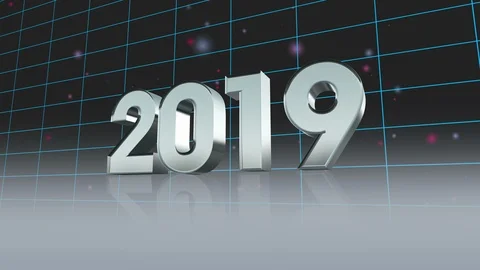 New year 3d 2019 backgrounds 4K colorless Stock Footage 98623980