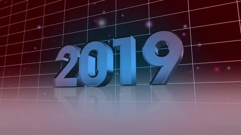 New year 3d 2019 backgrounds 4K red and blue Video stock 98624242