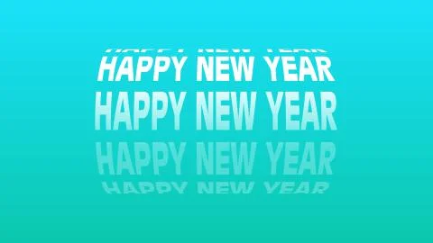 New year ,3D text with nice rotational  shape and multicolored background Stock Illustration