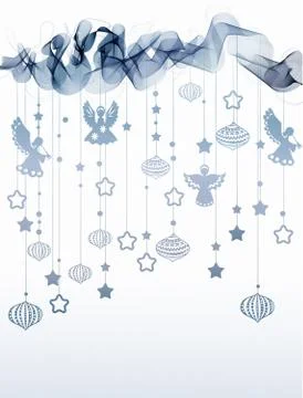 New year abstract background with wave and angels Stock Illustration