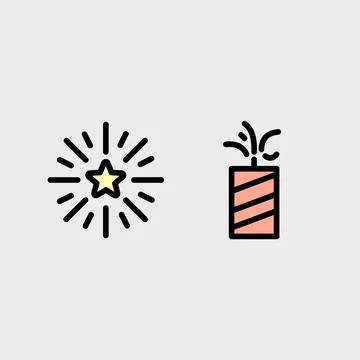 New year and celebration vector symbol set Stock Illustration