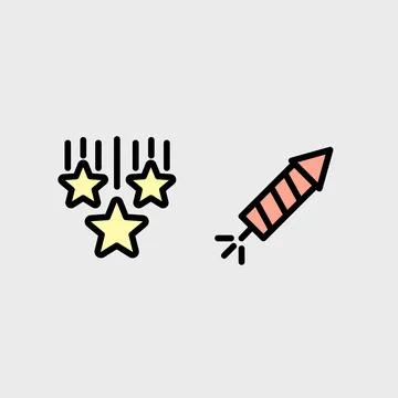 New year and celebration vector symbol set イラスト素材