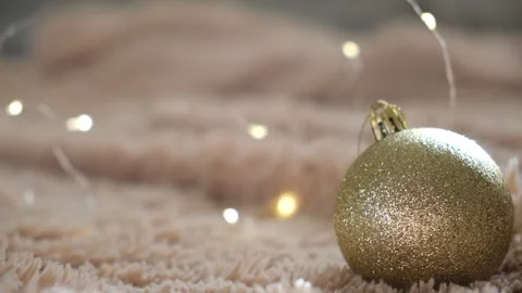 New Year and Christmas background. Golden and beige colors. Stock Footage 337967151