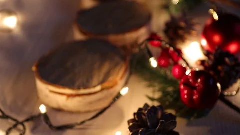 New Year and Christmas composition with light garland. New Year mood, Christmas Stock Footage 120529543