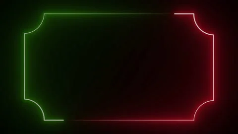 New Year and Christmas Frame Template. Loop Frame Design in Neon Led Lights. Stock Footage 167867451