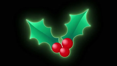 New Year and Christmas Frame Template. Loop Frame Design in Neon Led Lights. Video stock 167867553