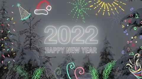 New Year and Christmas Frame Template. Loop Frame Design in Neon Led Lights. Stockbeeldmateriaal 167869694