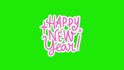 New year animation on green screen Vidéo 329393376