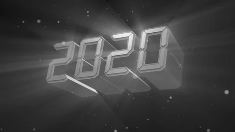 New year backgorund 2020 3d 4K colorless Stock Footage 121148485