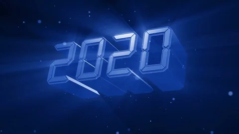 New year backgorund 2020 3d 4K blue Stock Footage 121148489