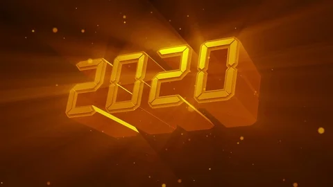 New year backgorund 2020 3d 4K golden color Video stock 121148771