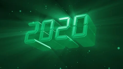 New year backgorund 2020 3d 4K green Stock Footage 121148774