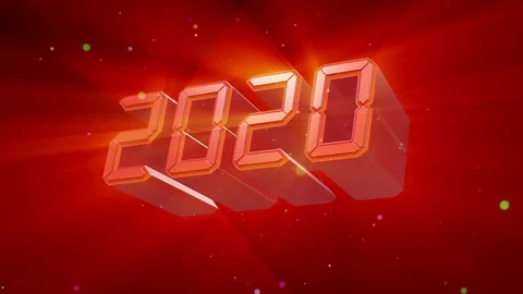 New year backgorund 2020 3d 4K red Stock Footage 121148819