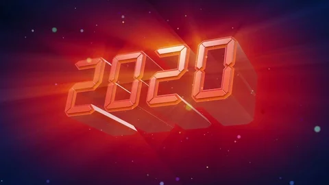 New year backgorund 2020 3d 4K red blue Video stock 121148823