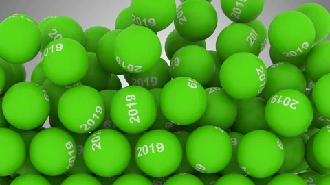 New Year Background Balls with 2019 Stock Footage 99319623