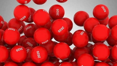 New Year Background Balls with 2020 Stock Footage 99464896