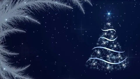 New Year background with christmas tree and glowing particles Stock Footage 83739906