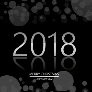 New Year background with glowing lights text on defocused background. Stock Illustration