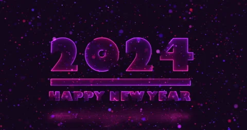 New Year background from neon lines, 4K animation. Stock Footage 243256525