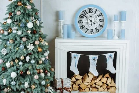 New Year background with a tree Stock Photos