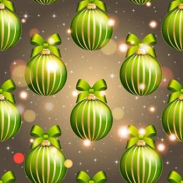 New year ball pattern. christmas wallpaper with bow and ribbon. 스톡 일러스트