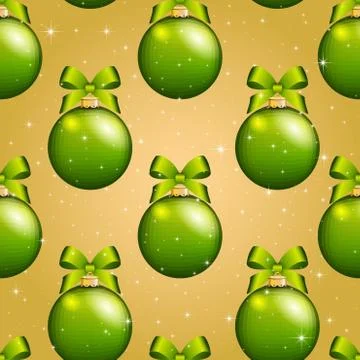 New year ball pattern. christmas wallpaper with bow and ribbon. 스톡 일러스트