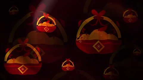 New Year Basket Background Loop Stock Footage 309469242