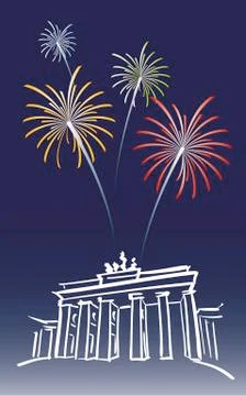 New Year in Berlin Stock Illustration