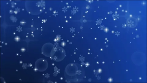 New Year blue background with snowflakes and glowing particles Stock Footage 83189796