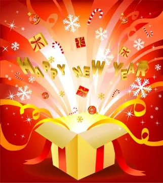 New year box Stock Illustration