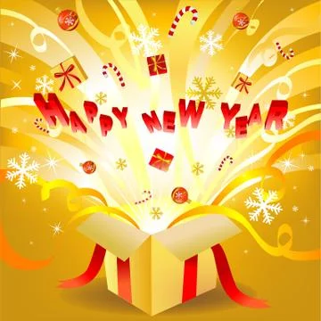New year box Illustrazione stock