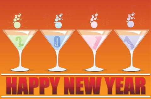 New year card Illustrazione stock