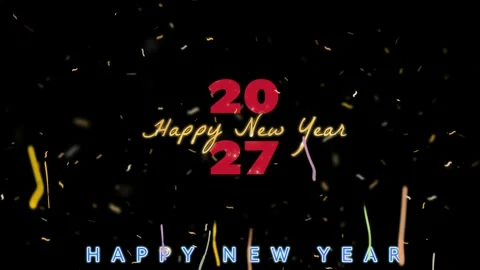 New year celebration background with confetti Stock Footage 338176659
