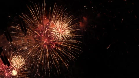 New Year celebration, fireworks Stockbeeldmateriaal 140513778