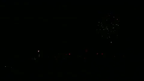 New Year celebration fireworks in Kherson district in the south of Ukraine - QHD Stock Footage 180635853