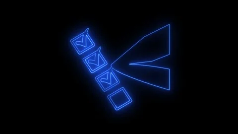 New Year celebration with glowing checkmarks Stock Footage 346662068