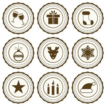 New Year celebration icons set Stock Illustration