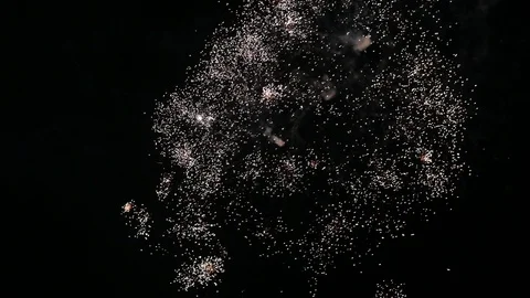 New Year celebration with multicolored exploding fireworks Stock Footage 122291427