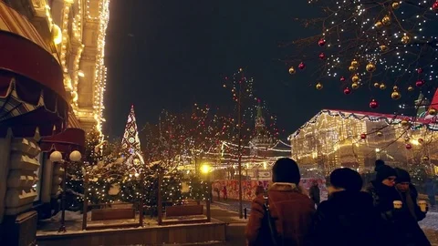 New Year celebration on the Red Square Stock Footage 71339914