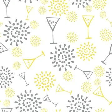 New year celebration seamless vector pattern Illustrazione stock
