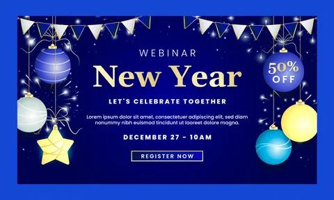 New year celebration webinar template Stock Illustration