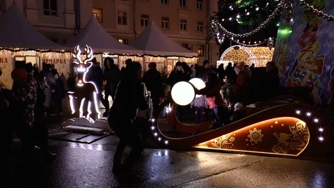 New Year celebrations in the square Stock Footage 84386298